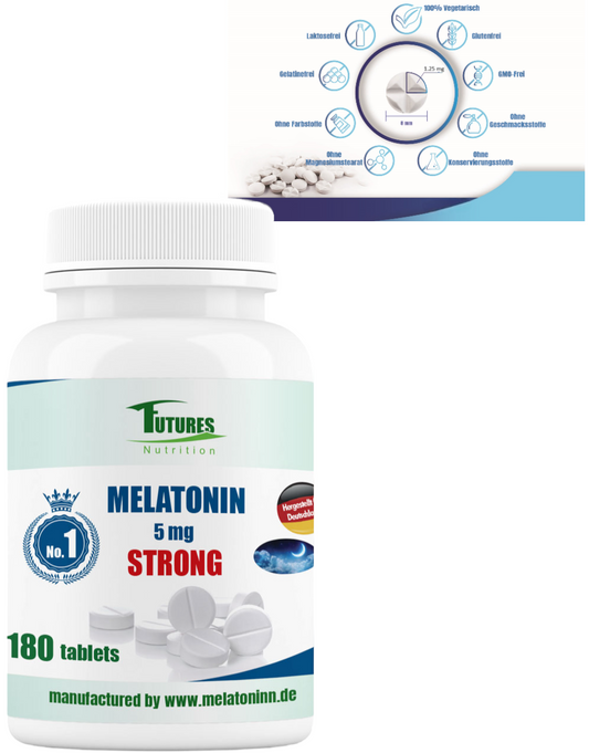 Schlaftabletten -  Melatoni 5mg. 180 Tabletten