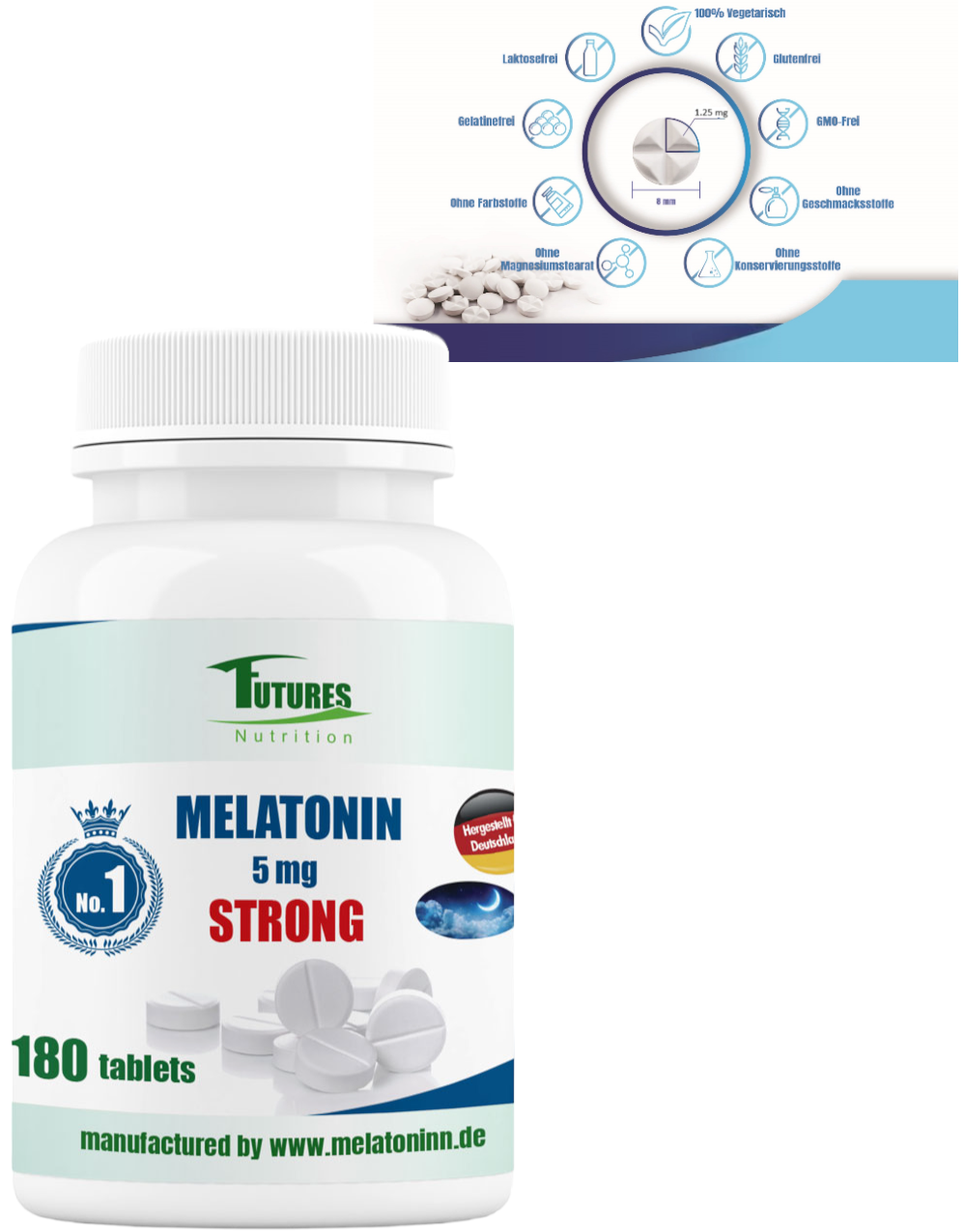 Melatonin 5 mg 180 Tabletten Produktfoto
